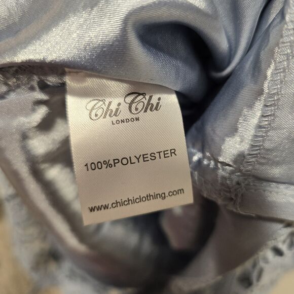 Chi Chi London Whitnie Dress Light Blue Lace Midi Pencil UK 14 US 10 Elegant NEW - Picture 13 of 13